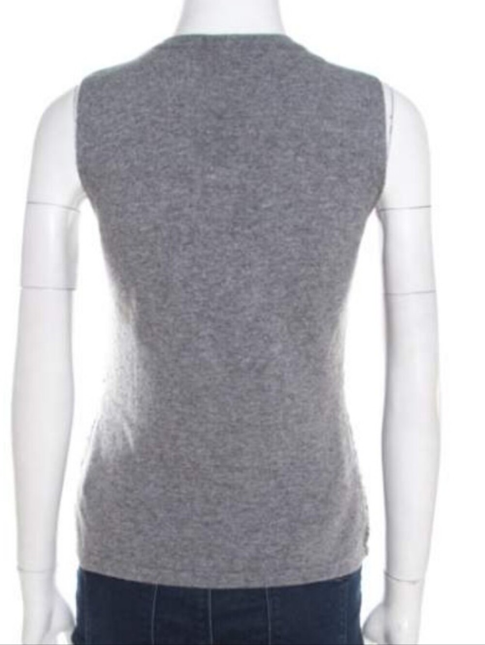ESCADA Sweater, Med, Wool Blend Vest, Open Knit Front Lined, Cashmere Back - Picture 8 of 13